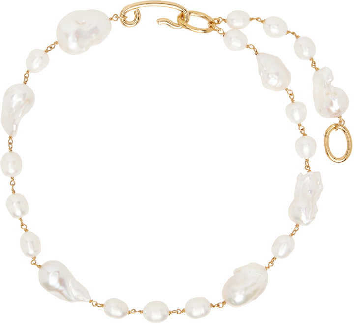 Photo: Jil Sander Gold & White Freshwater Pearl Necklace