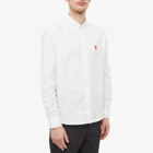 AMI Men's Button Down Logo Oxford Shirt in White