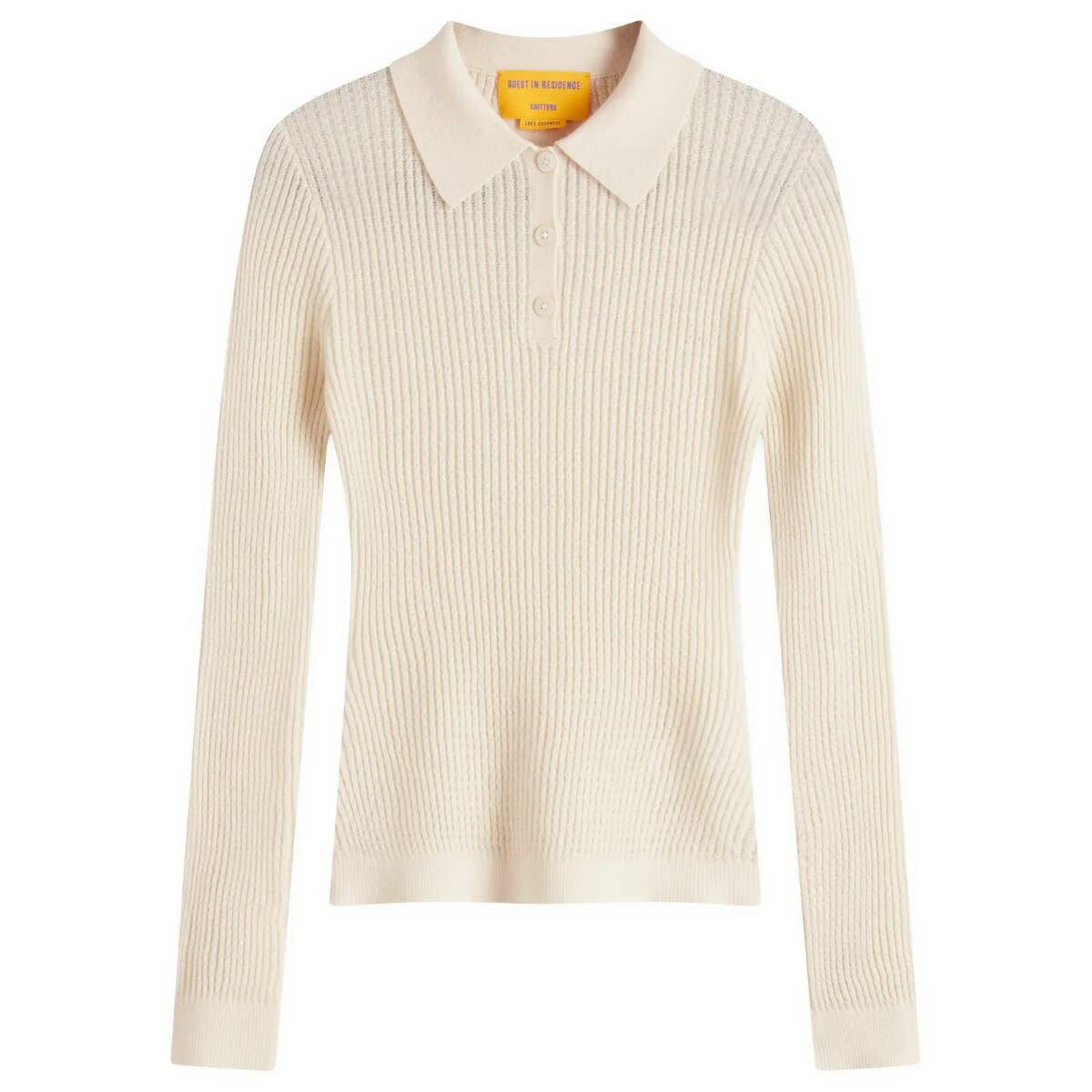 GUEST IN RESIDENCE Women's Shrunken Polo In Cashmere in Cream
