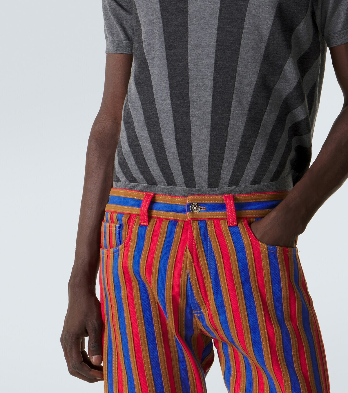 Versace Striped straight jeans