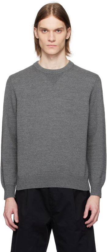 Photo: Reigning Champ Gray Cotton Slub Laurel Sweater