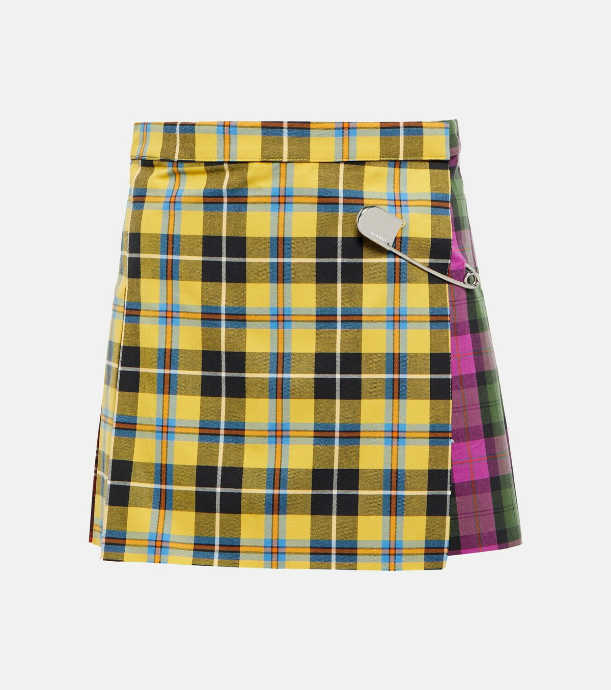 Alanui Embellished checked cotton miniskirt