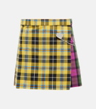 Alanui Embellished checked cotton miniskirt
