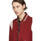 Saint Laurent Red Wool Teddy Bomber Jacket