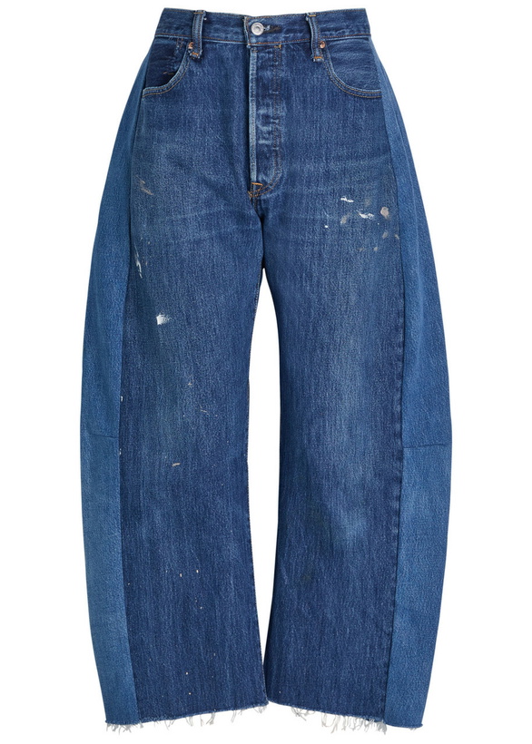 Photo: B Sides Vintage Lasso Paint-splatter Relaxed Barrel-leg Jeans Indigo