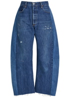 B Sides Vintage Lasso Paint-splatter Relaxed Barrel-leg Jeans Indigo