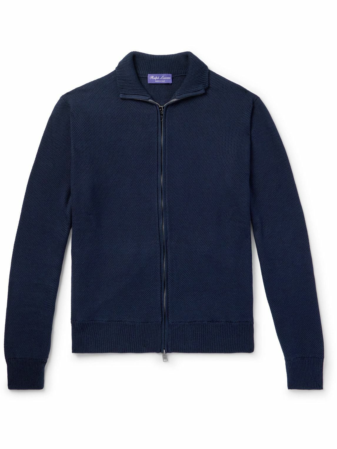 Ralph Lauren Purple label - Silk and Cotton-Blend Zip-Up Cardigan