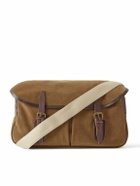 Bleu de Chauffe - Fisherman's Musette Leather-Trimmed Suede Messenger Bag