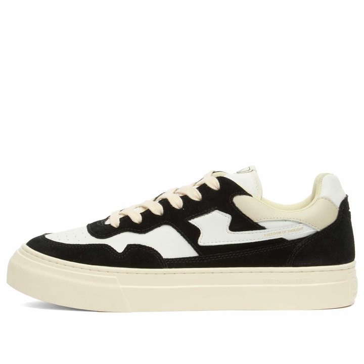 Photo: Stepney Workers Club Men's Pearl S-Strike Suede Leather Sneaker in Black White