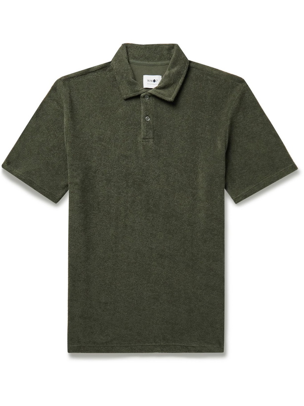 Photo: NN07 - Alfons Cotton-Terry Polo Shirt - Green