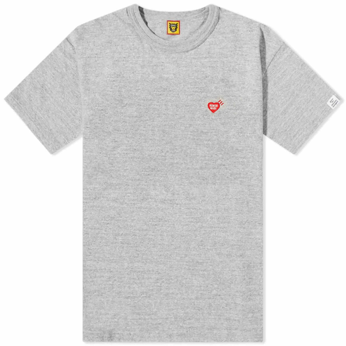 Human Made Men's Heart Badge Slub T-Shirt in Grey Human Made