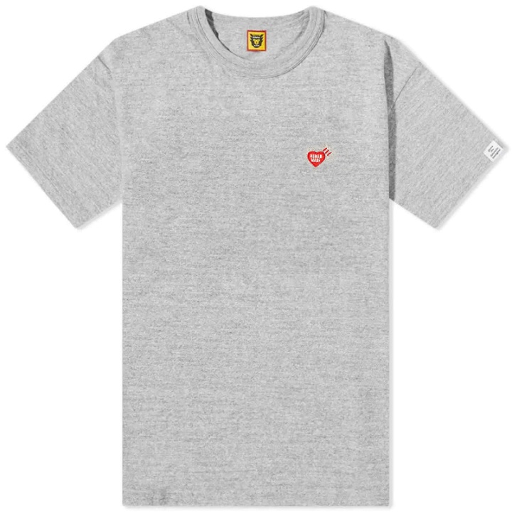 Photo: Human Made Men's Heart Badge Slub T-Shirt in Grey