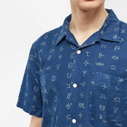 RRL Men's All Over Print Vacation Shirt in Dark Indigo