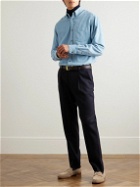 Dunhill - Button-Down Collar Cotton and Cashmere-Blend Corduory Shirt - Blue