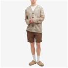 Folk Men's Cotton Linen Assembly Shorts in Ash Brown