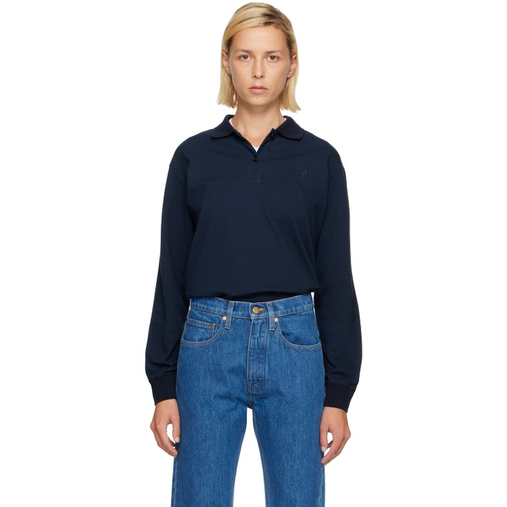 Photo: Jil Sander Navy Cotton Piquet Polo