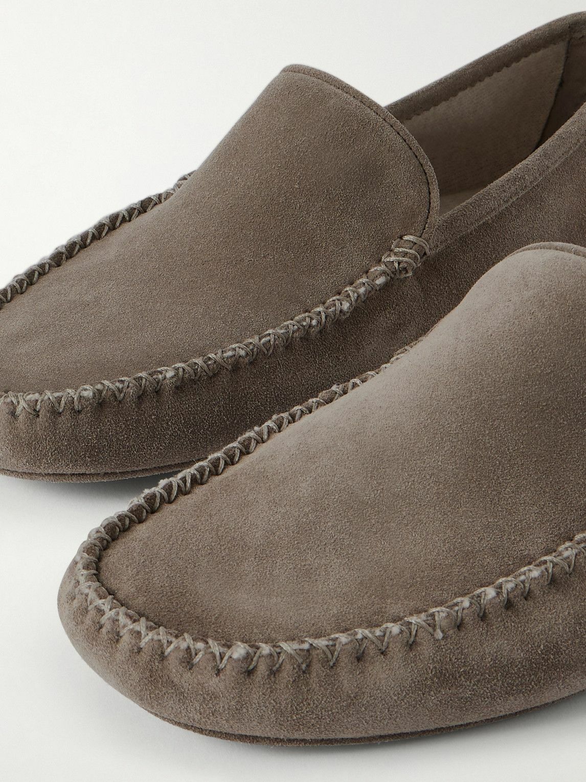 Thom Sweeney - Cashmere-Lined Suede Slippers - Brown