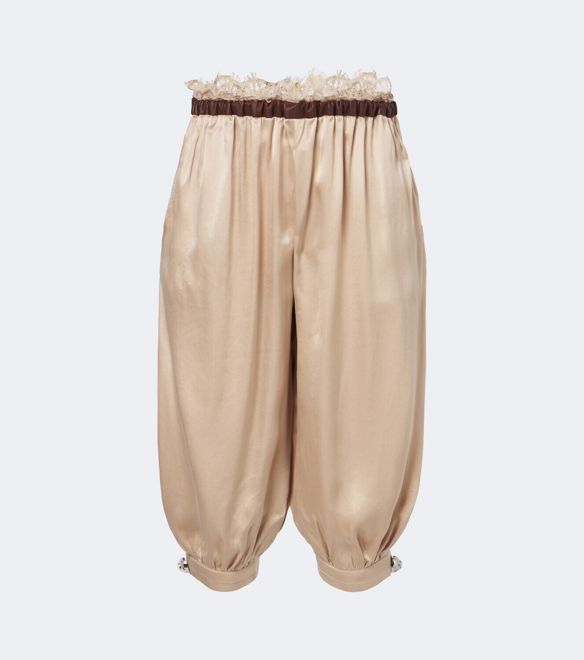 Jacques Wei Leather-trimmed capri pants