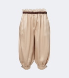 Jacques Wei Leather-trimmed capri pants