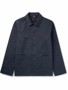 A.P.C. - Kerlouan Logo-Embroidered Cotton-Twill Overshirt - Blue