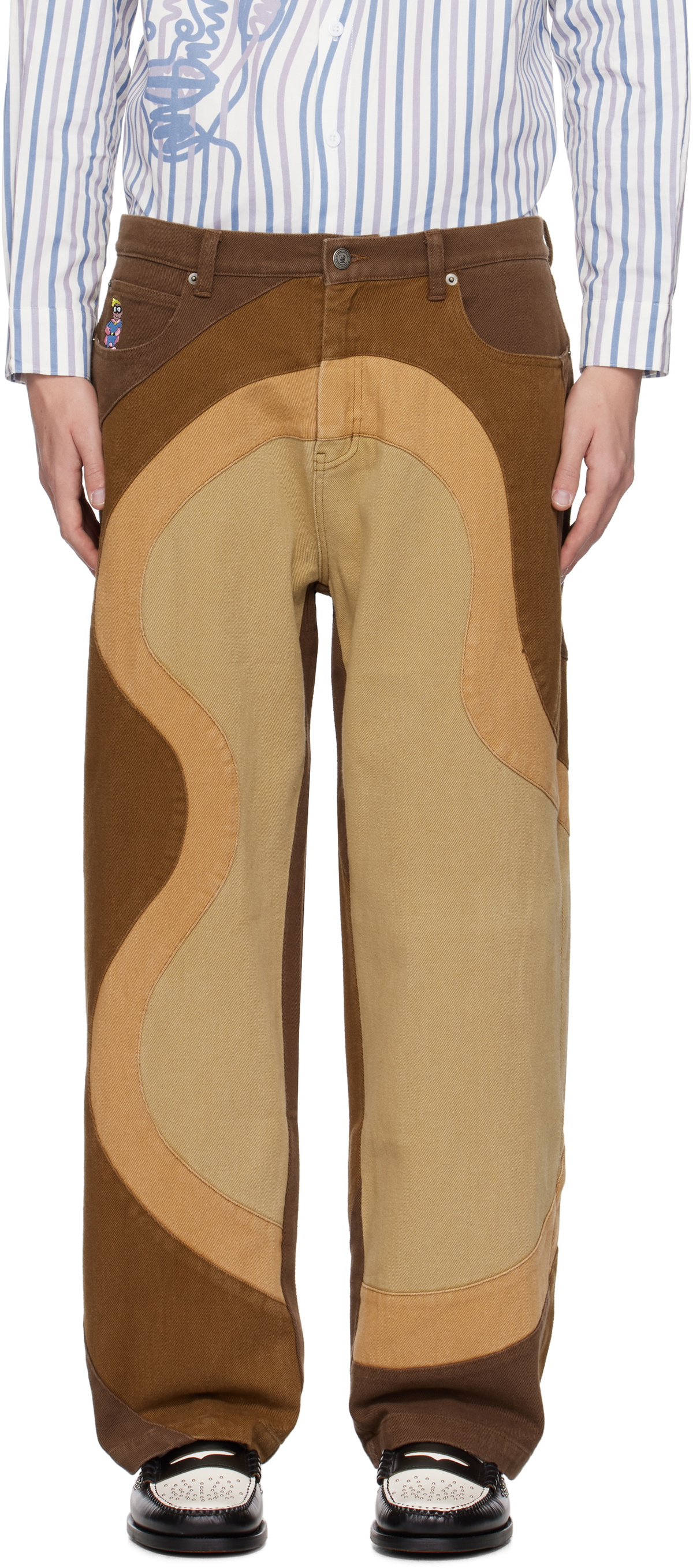 KidSuper Brown Wavy Trousers KidSuper KidSuper Brown Wavy Trousers KidSuper