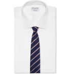 Kingsman - Drake's 8.5cm Striped Silk and Cotton-Blend Faille Tie - Blue