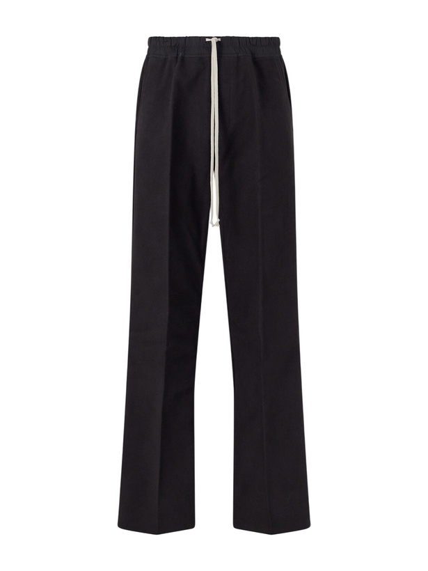 Photo: Rick Owens - Dietrich Straight-Leg Cotton-Twill Drawstring Trousers - Black