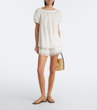 Posse Marilyn lace-trimmed cotton shorts