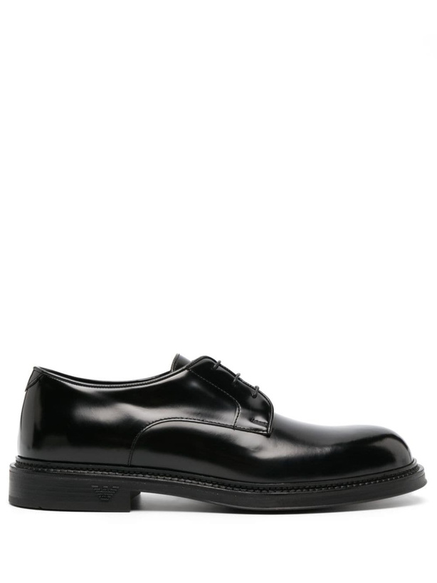 Photo: EMPORIO ARMANI - Shiny Leather Laced Shoes