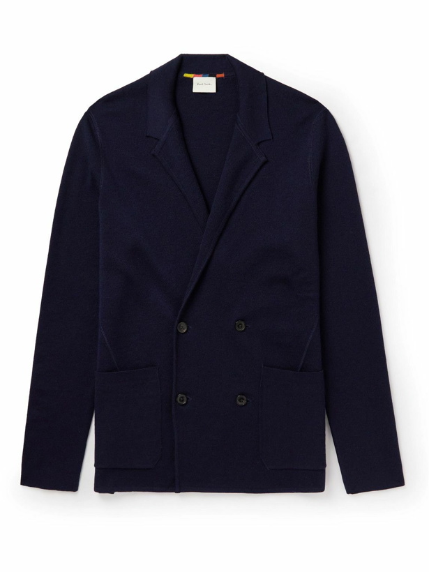Photo: Paul Smith - Double-Breasted Wool Cardigan - Blue