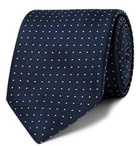 Brioni - 8mm Polka-Dot Silk-Jacquard Tie - Blue