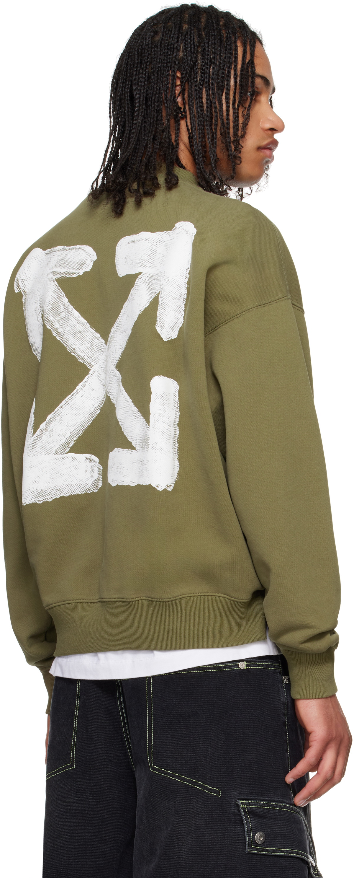 Off-White Green Spray Arrow Skate Sweatshirt