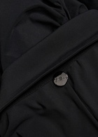 High Tether Ruched Stretch-jersey Shirt Black