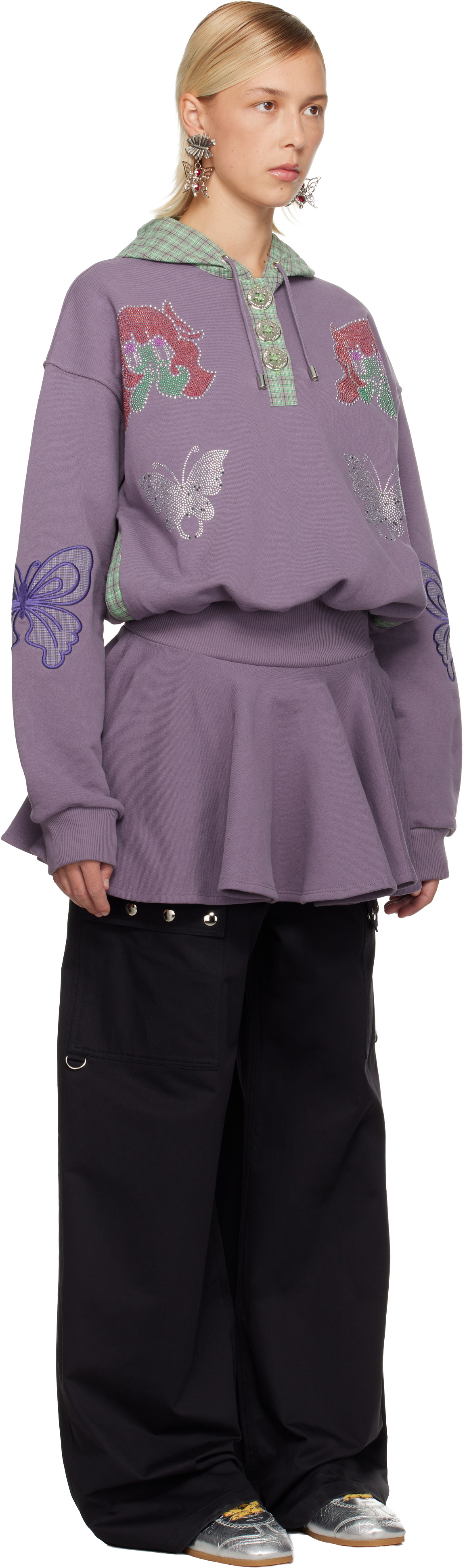 Chopova Lowena Purple Quimby Hooded Midi Dress