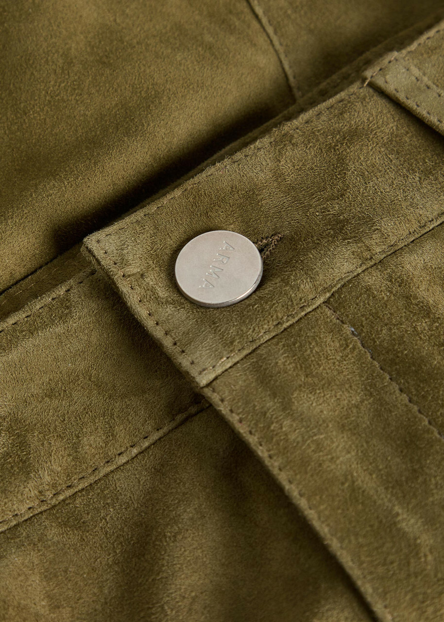 Arma Bobby Suede Shorts Dark Green