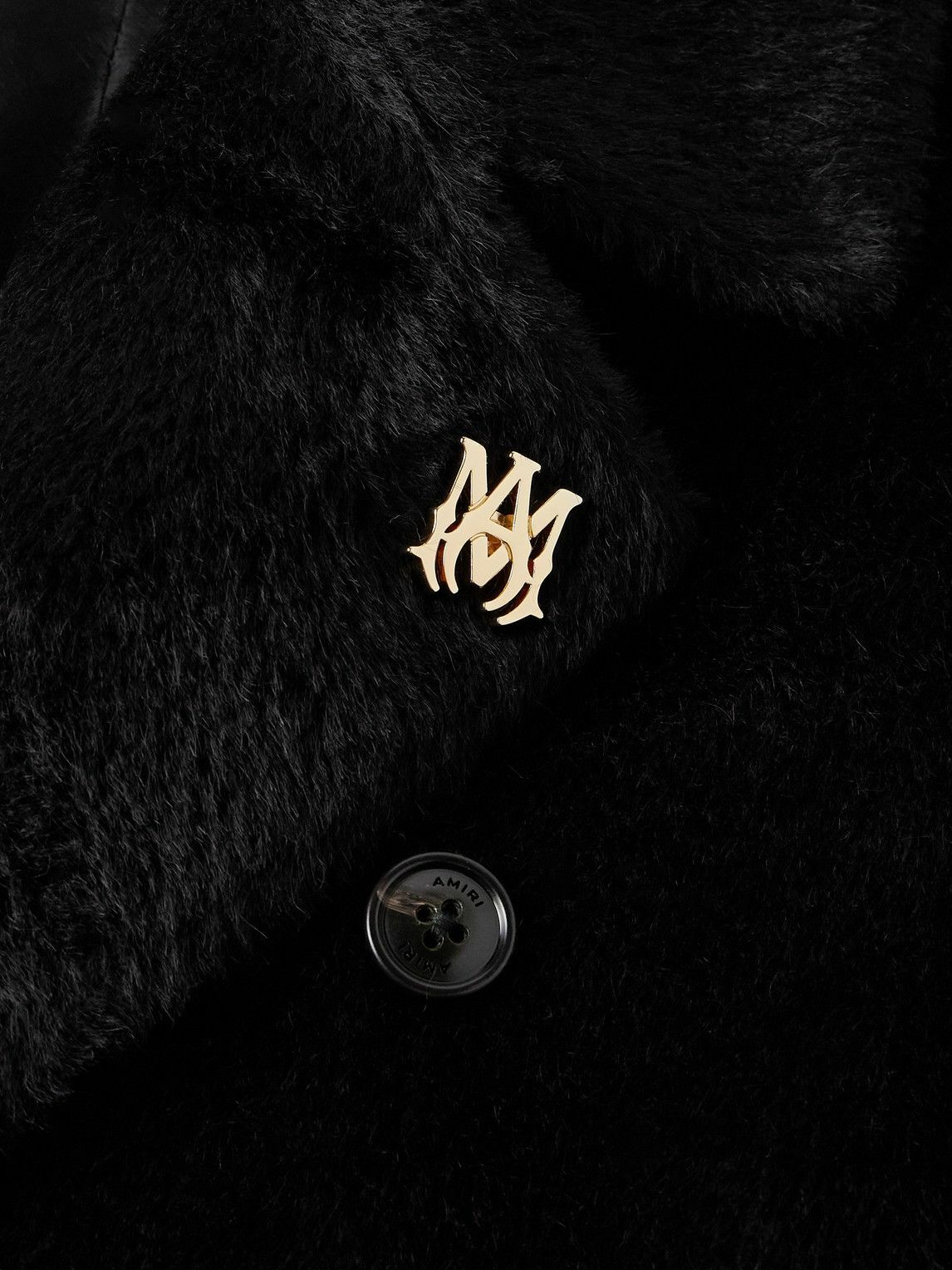 AMIRI - Belted Double-Breasted Alpaca and Wool-Blend Coat - Black