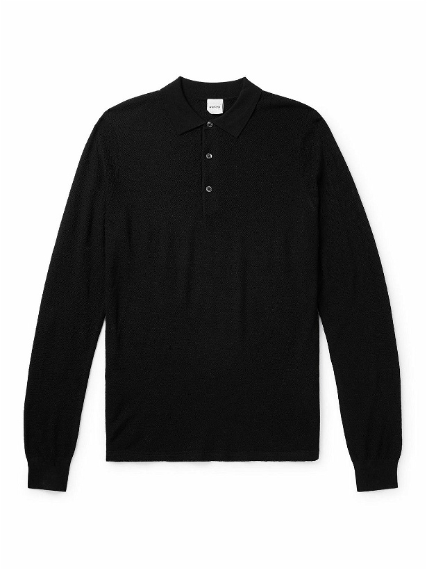 Photo: Aspesi - Slim-Fit Wool Polo Shirt - Black