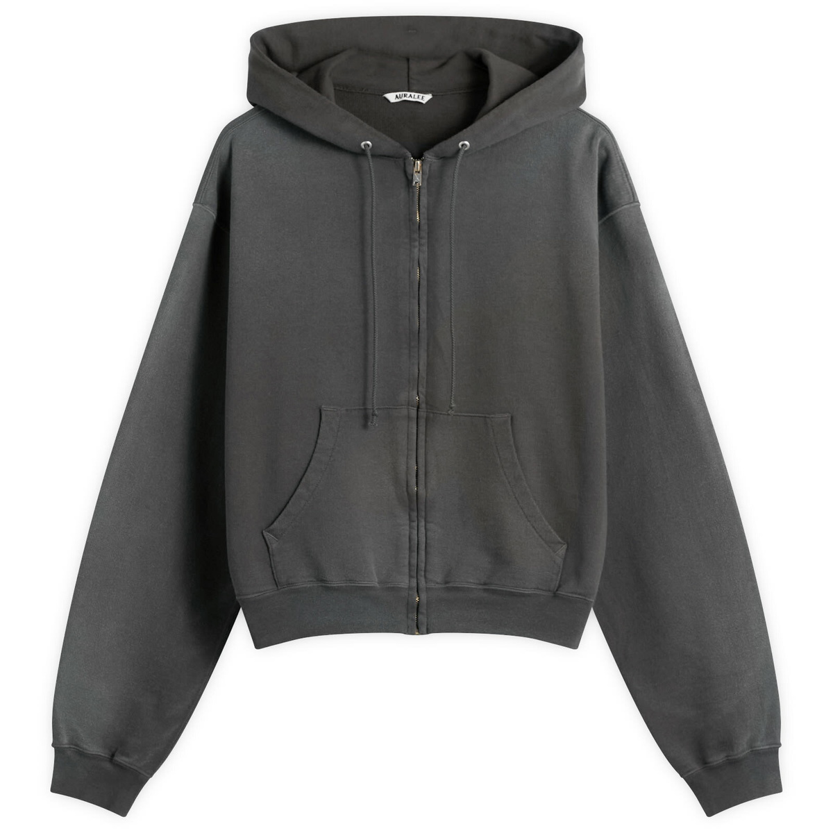Auralee Men's Heavy Sweat Zip Hoody in Black Auralee