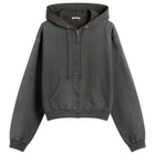 Auralee Men's Zip Up Pima Hoody in Ink Black
