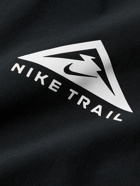 Nike Running - Trail Dawn Range Tapered Logo-Print Dri-FIT Track Pants - Black