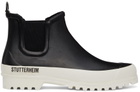 Stutterheim Black Novesta Edition Rainwalker Chelsea Boots