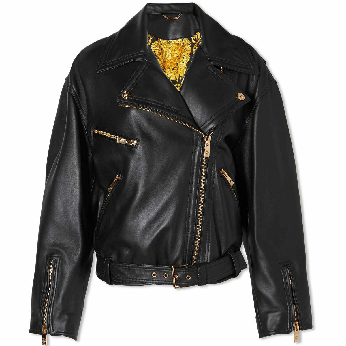 Photo: Versace Women's Leather Biker Jacket in Black