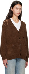 R13 Brown Chenille Boyfriend Cardigan