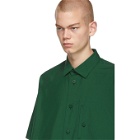 132 5. ISSEY MIYAKE Green Integrated Pocket Three-Quarter Shirt