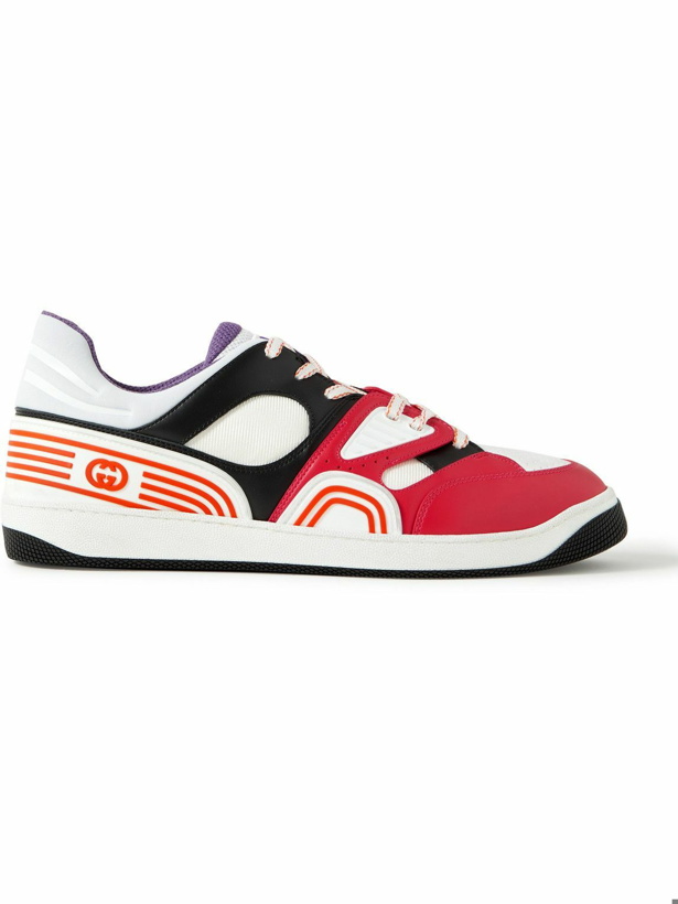 Photo: GUCCI - Basket Rubber-Trimmed Demetra Sneakers - Red