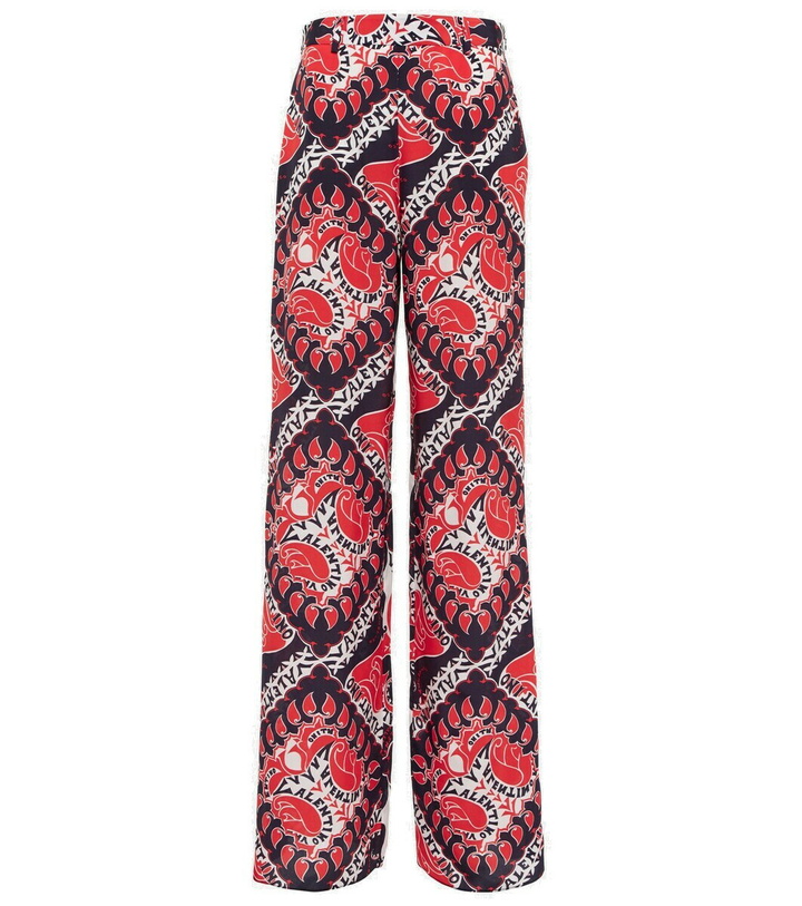 Photo: Valentino Printed crêpe de chine wide-leg pants