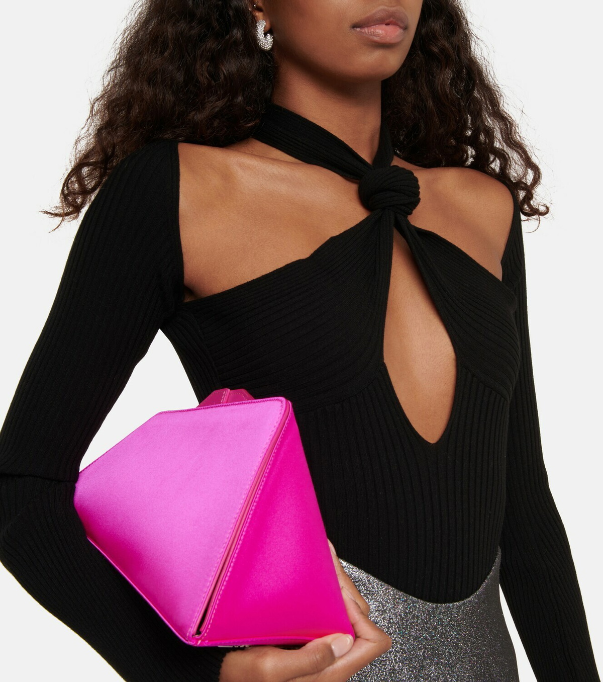 The Attico Halterneck cutout ribbed top
