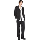 Sulvam Black Wool Double-Breasted Blazer