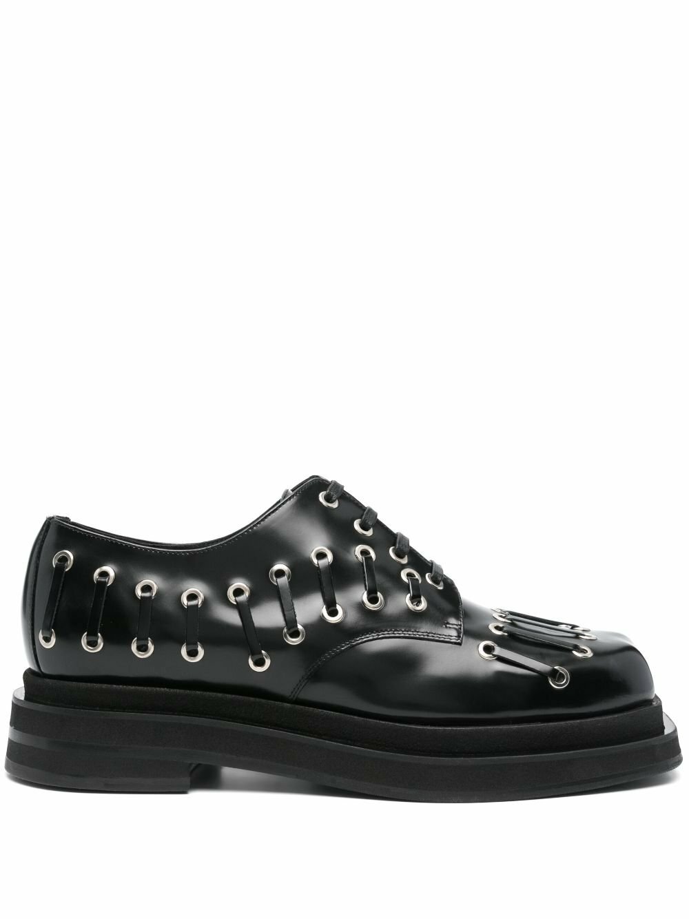 Simone Rocha - Eyelet-Embellished Glossed-Leather Brogues