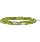 Isaia - Saracino Jade and Sterling Silver Beaded Wrap Bracelet - Green
